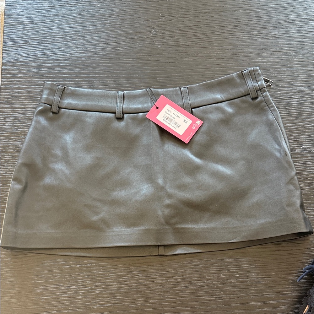 Crawford leather mini skirt